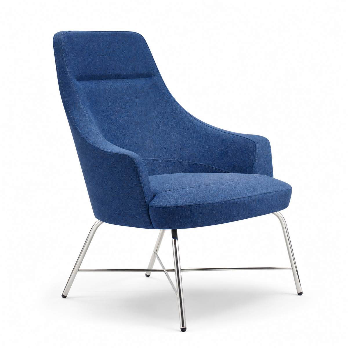 Clover Lounge / Category / White Sweep / Metal Base / High Back
